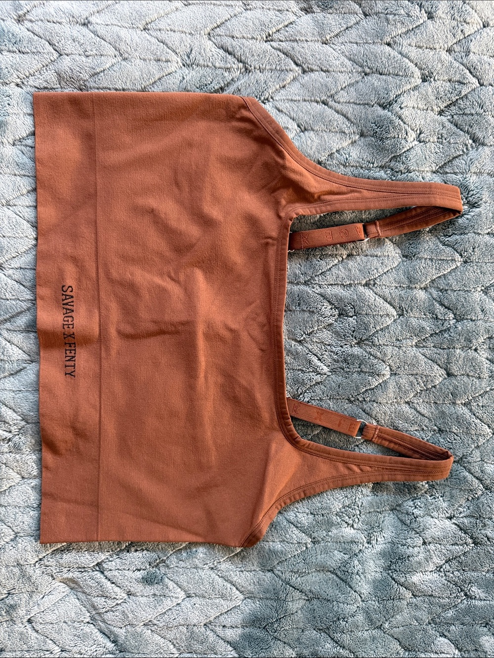 Savage X Fenty Rust Orange Ribbed Crop Bralette